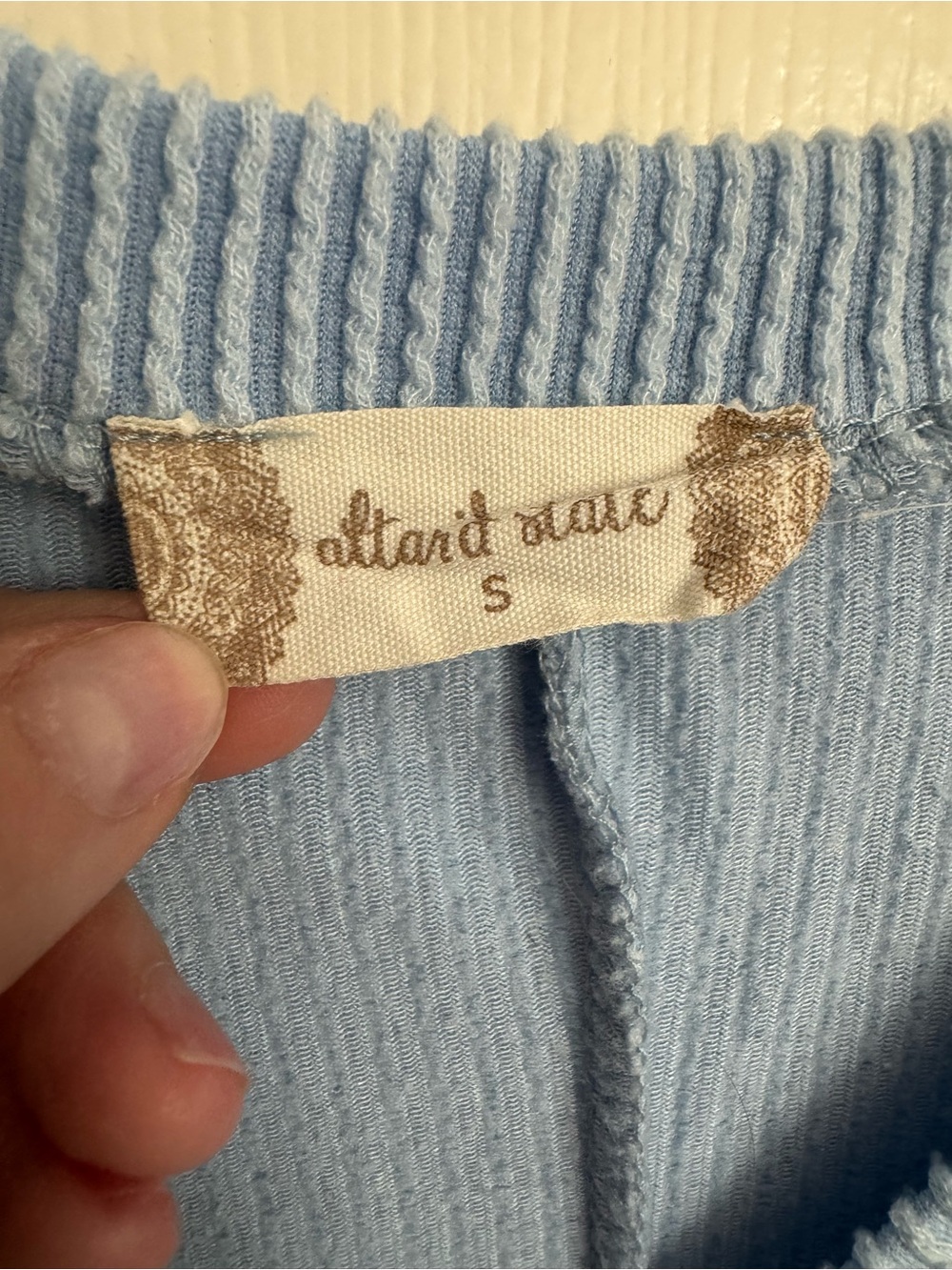 Altar'd State Periwinkle V-Neck Ribbed Oversized Top - Picture 3 of 3